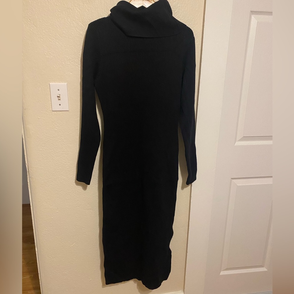 Black Turtle Neck Sweater Dress